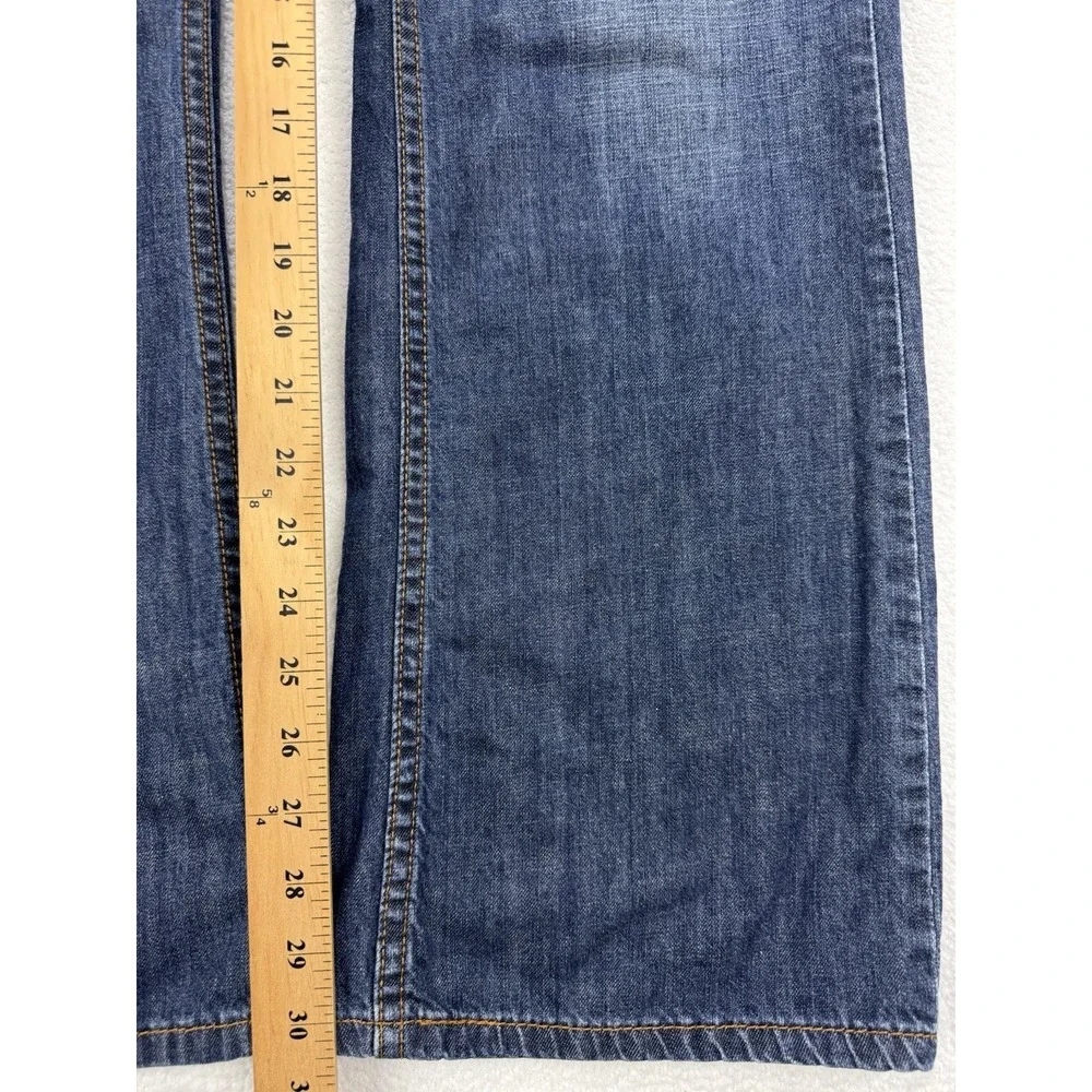 Levis 527 Jeans Men 36x30 Blue Slim Boot Distressed Whisker Denim Cowboy Western